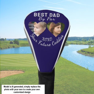 Best Dad By Par 2 Kids Photo Collage Golfer Gift  Golf Head Cover