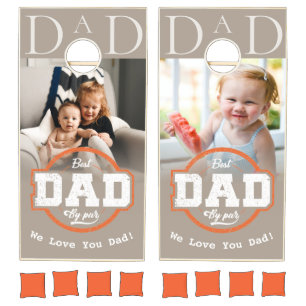 Best Dad by Par 2 Photo Cornhole Set