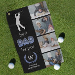 Best Dad By Par 4 Photo Monogram Golf Towel<br><div class="desc">Unleash Dad's passion for golf in a unique way this season. Personalize his game with our special golf towel. It's not just a towel - it's a canvas featuring four priceless family photos, a powerful silhouette of a golfer, and the witty, charming phrase, 'best dad by par'. Embellished with a...</div>