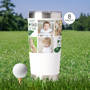 Best Dad By Par 8 Photo Collage Golfer Insulated Tumbler