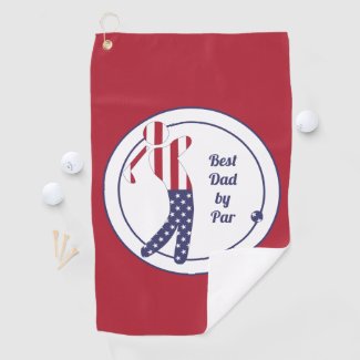 Best Dad by Par | American Flag Golf Player