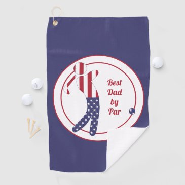 Best Dad by Par | American Flag Golf Player
