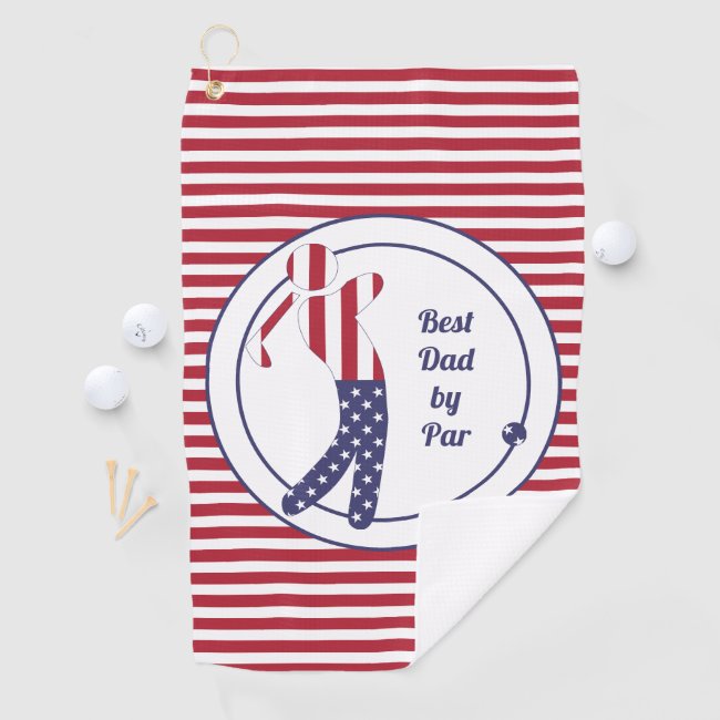 Best Dad by Par | American Flag Golf Player