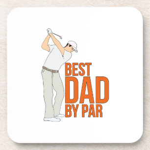 Best Dad By Par Beverage Coaster