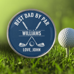 BEST DAD BY PAR Blue Keepsake Golf Ball Marker