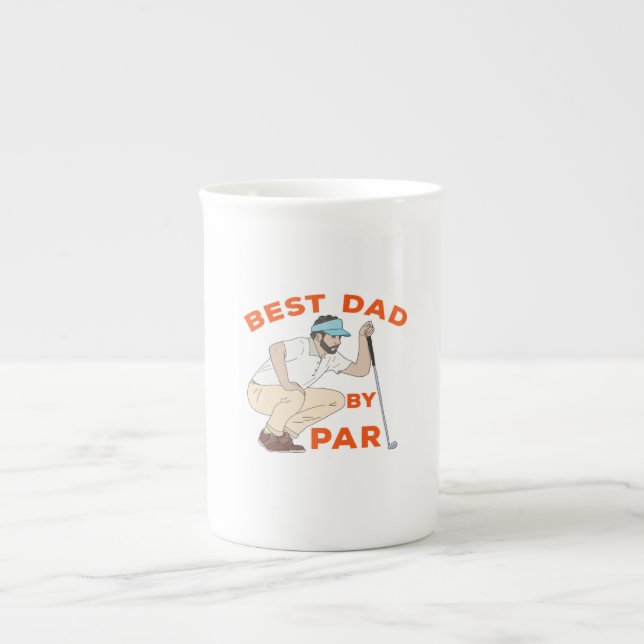 Best Dad By Par Bone China Mug (Front)