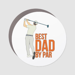 Best Dad By Par Car Magnet