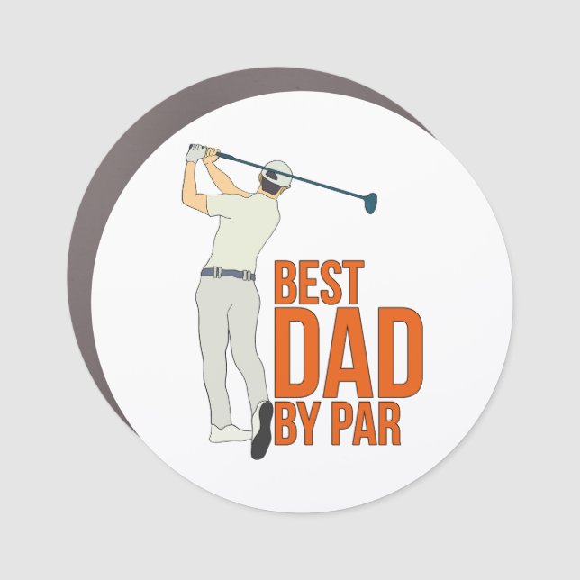 Best Dad By Par Car Magnet (Front)