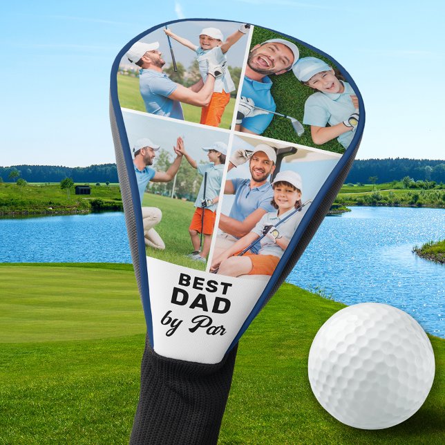BEST DAD BY PAR Custom 4 Photo Collage Golf Head Cover (Creator Uploaded)