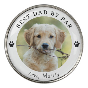 Best Dad By Par Custom Dog Photo Golf Ball Marker