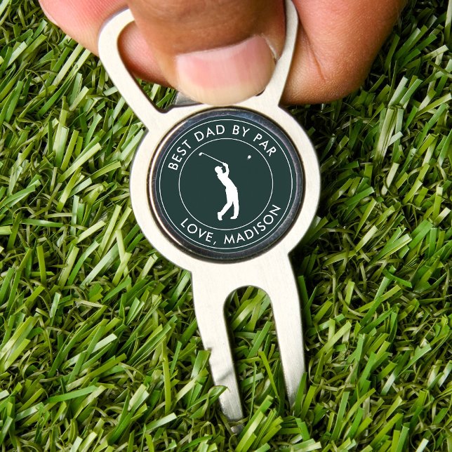Best Dad By Par Custom Golfer Name Personalized Divot Tool (Creator Uploaded)