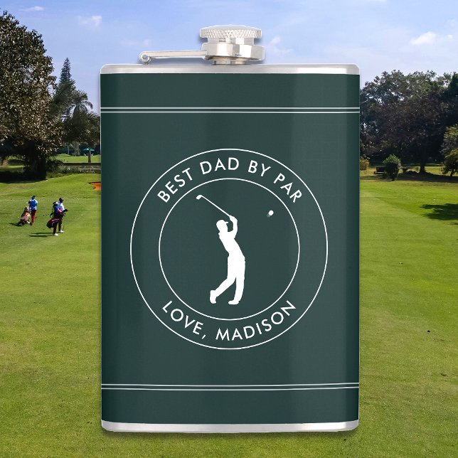 Best Dad By Par Custom Golfer Name Personalized Flask (Creator Uploaded)