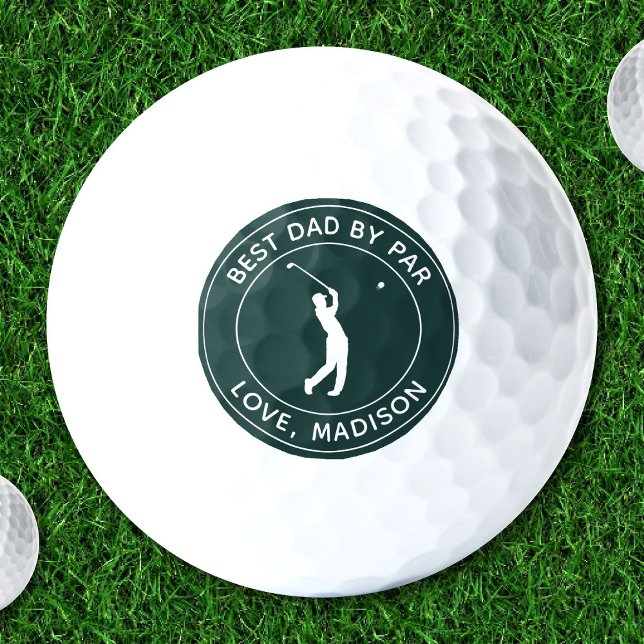 Best Dad By Par Custom Golfer Name Personalized Golf Balls (Creator Uploaded)