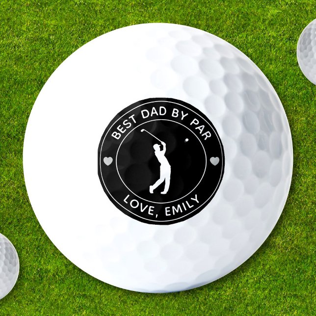 Best Dad By Par Custom Golfer Name Personalized Golf Balls (Creator Uploaded)
