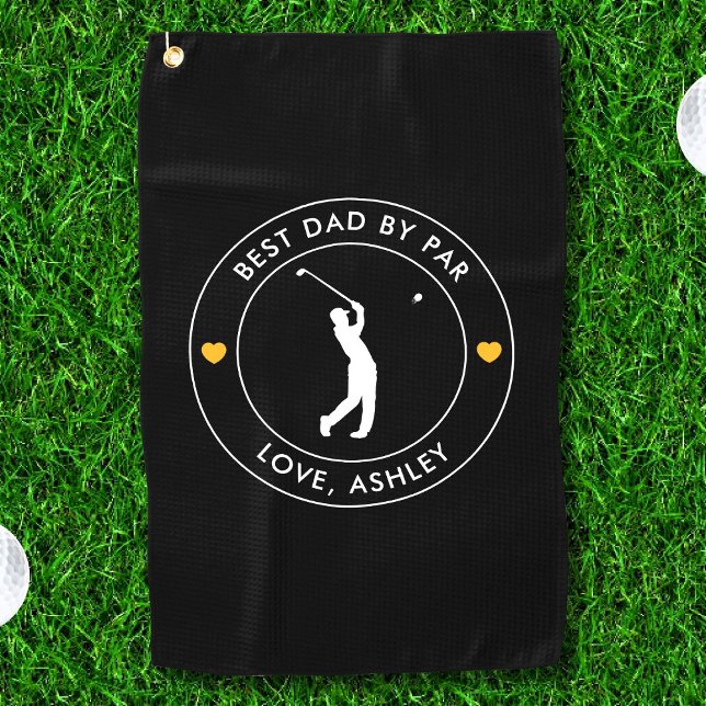 Best Dad By Par Custom Golfer Name Personalized Golf Towel (Creator Uploaded)