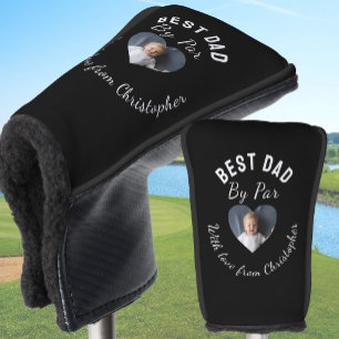 Best Dad By Par Custom Kids Photo Black  Golf Head Cover