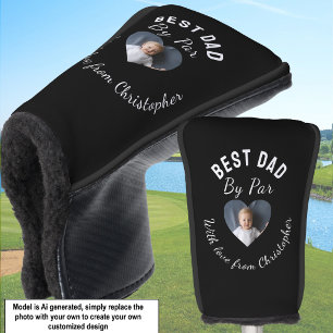 Best Dad By Par Custom Kids Photo Black  Golf Head Cover