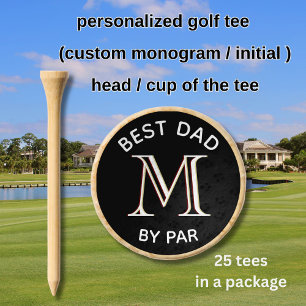 BEST DAD BY PAR CUSTOM MONOGRAM NAME GOLF TEES