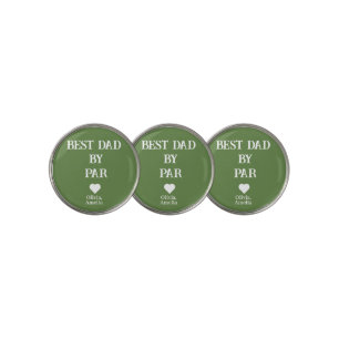 Best Dad by par Custom Mordern Cute Green& White Golf Ball Marker
