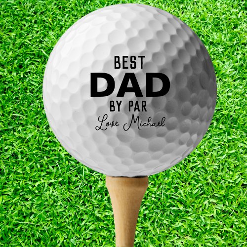 Best Dad By Par Custom Name Fathers Day  Golf Balls