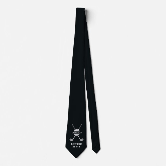 Best Dad By Par Custom Name Golf  Neck Tie (Front)
