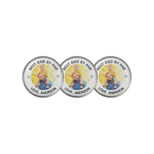 Best Dad By Par Custom Name Photo Father's Day Golf Ball Marker