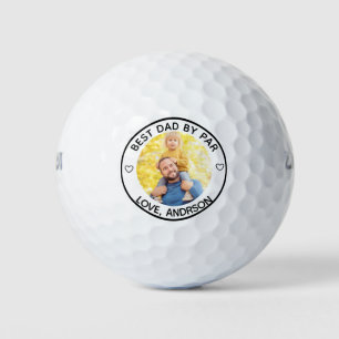 Best Dad By Par Custom Name Photo Father's Day Golf Balls