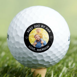 Best Dad By Par Custom Name Photo Father's Day Golf Balls