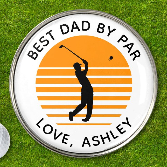Best Dad By Par Custom Name Text Personalized Golf Ball Marker (Creator Uploaded)