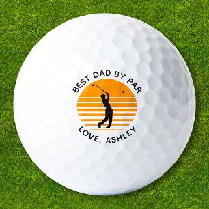 Best Dad By Par Custom Name Text Personalized Golf Balls