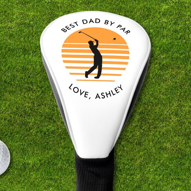 Best Dad By Par Custom Name Text Personalized Golf Head Cover (Creator Uploaded)