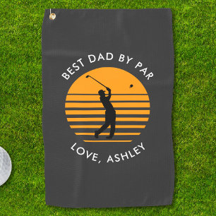 Best Dad By Par Custom Name Text Personalized Golf Towel
