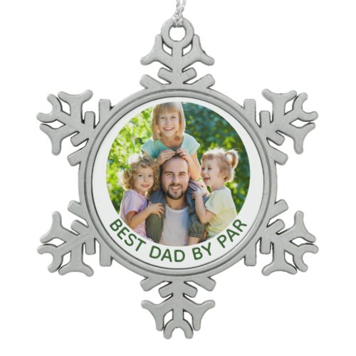 Best Dad By Par Custom Photo Golf Theme Ornament