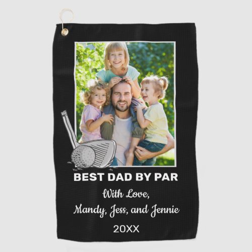 Best Dad By Par Custom Photo  Golf Towel
