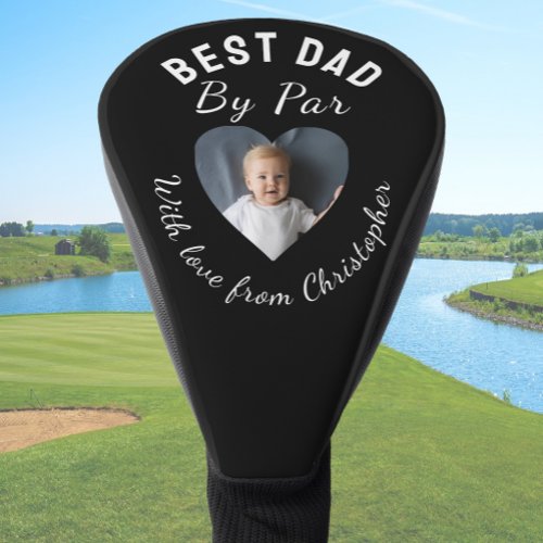 Best Dad by Par Custom Photo Green Black Golf Head Cover