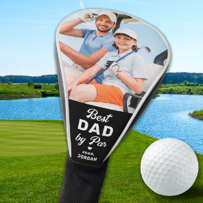 BEST DAD BY PAR Custom Photo Modern Golfer Golf Head Cover