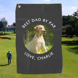 Best Dad By Par Custom Photo Name Personalized Golf Towel
