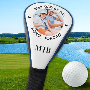 BEST DAD BY PAR Custom Photo Personalized Monogram Golf Head Cover