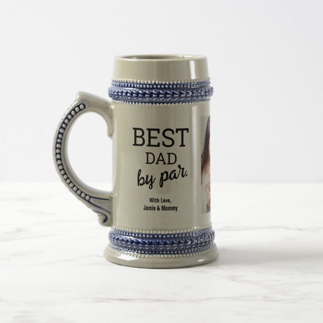 Best Dad by Par Custom Photos Father's day Beer Stein (Left)