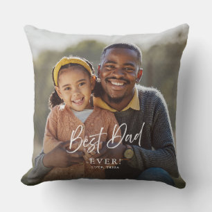 Best Dad By Par Custom Two Photo Keepsake Throw Pillow