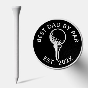 Best Dad by Par Custom Typography Golf Tees