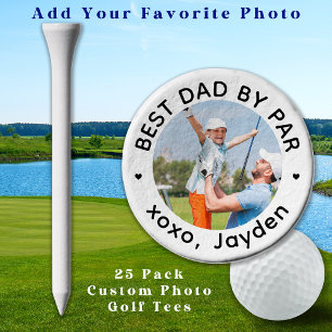 Best Dad By Par - Cute Personalized Custom Photo Golf Tees