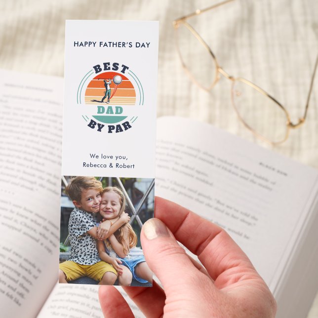 Best Dad by Par Cute Photo Fathers Day Custom Bookmarks (Hand)