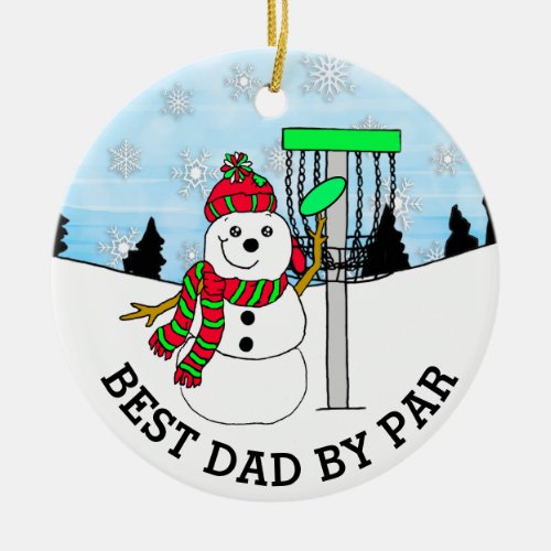 Best Dad by Par Disc Golf Christmas    Ceramic Ornament