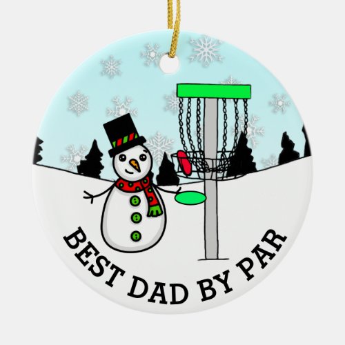 Best Dad by Par Disc Golf Christmas    Ceramic Ornament