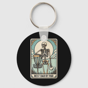 Best Dad By Par - Disc Golf Dad Skeleton  Keychain