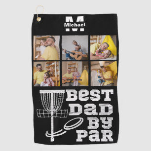 best dad by par disc golf frisbee Custom 6 Photo Golf Towel