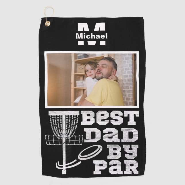 best dad by par disc golf frisbee Custom Photo Towel (Front)