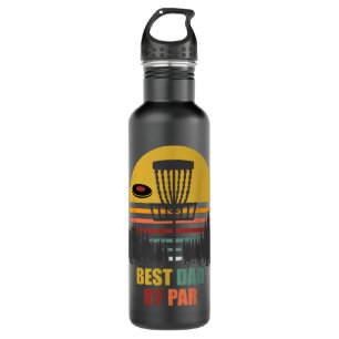 Best Dad by Par Disc Golf Retro Frisbee Golf Disc Stainless Steel Water Bottle