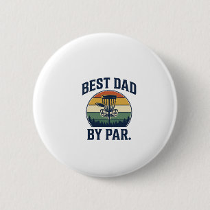 Best Dad By Par Disc Golf Vintage Sunset Design_1 Button